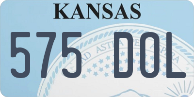 KS license plate 575DOL