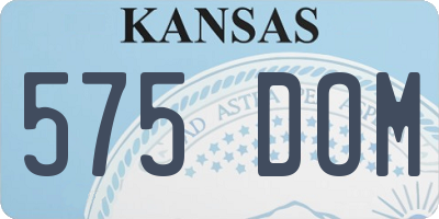 KS license plate 575DOM