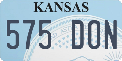 KS license plate 575DON