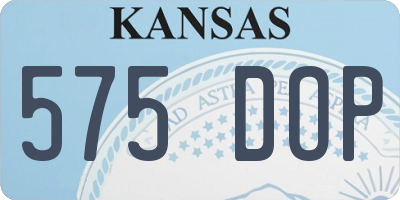 KS license plate 575DOP