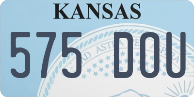 KS license plate 575DOU