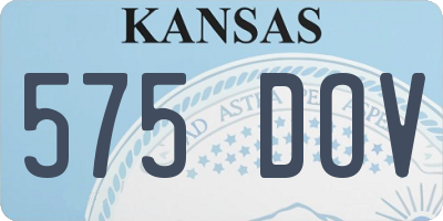 KS license plate 575DOV