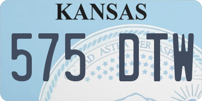 KS license plate 575DTW