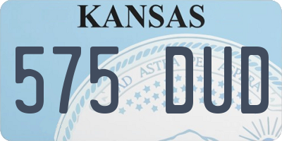 KS license plate 575DUD