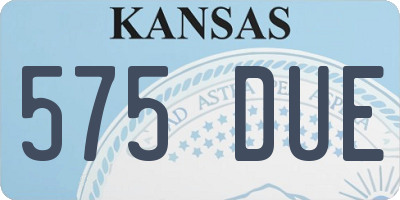 KS license plate 575DUE