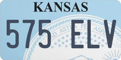 KS license plate 575ELV