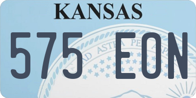 KS license plate 575EON