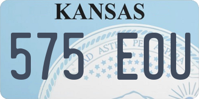 KS license plate 575EOU