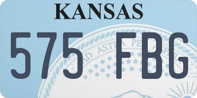 KS license plate 575FBG