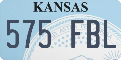 KS license plate 575FBL