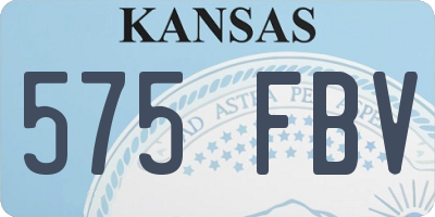 KS license plate 575FBV