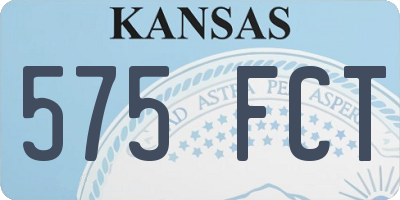 KS license plate 575FCT
