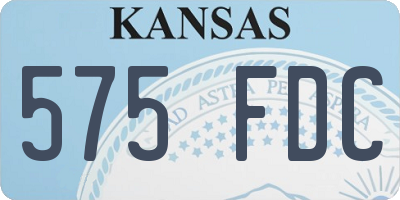 KS license plate 575FDC