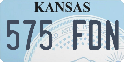 KS license plate 575FDN