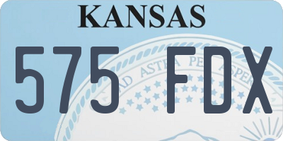 KS license plate 575FDX