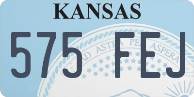 KS license plate 575FEJ