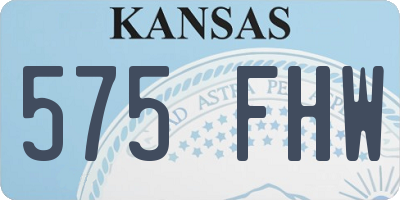KS license plate 575FHW