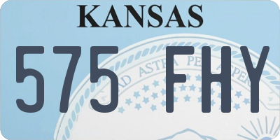 KS license plate 575FHY