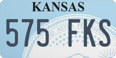 KS license plate 575FKS