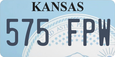 KS license plate 575FPW