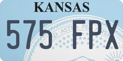 KS license plate 575FPX