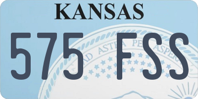 KS license plate 575FSS