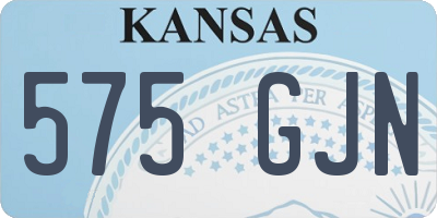 KS license plate 575GJN