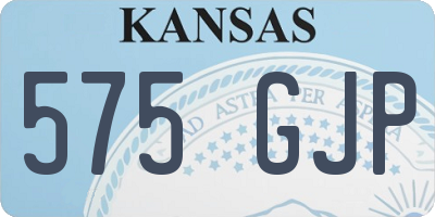 KS license plate 575GJP