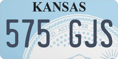 KS license plate 575GJS