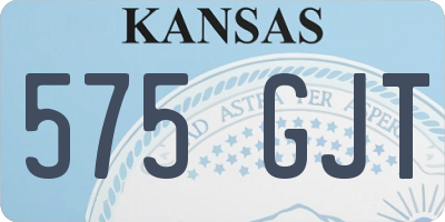 KS license plate 575GJT