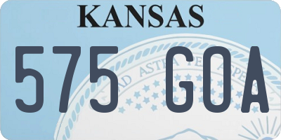 KS license plate 575GOA