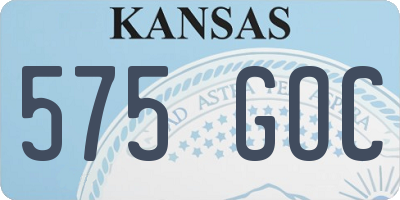 KS license plate 575GOC