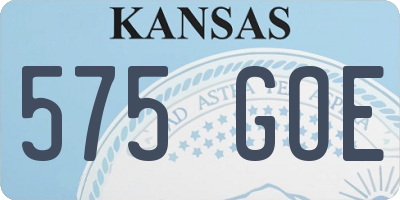 KS license plate 575GOE