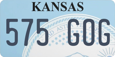 KS license plate 575GOG
