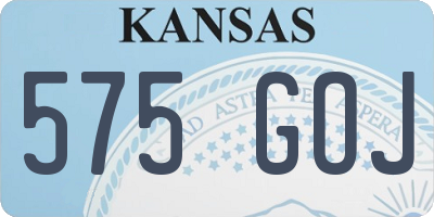 KS license plate 575GOJ