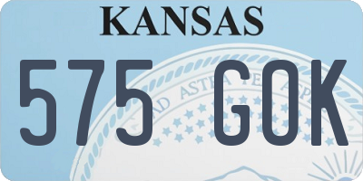 KS license plate 575GOK