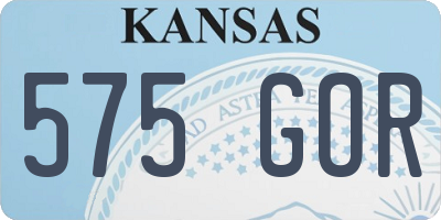 KS license plate 575GOR