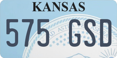 KS license plate 575GSD