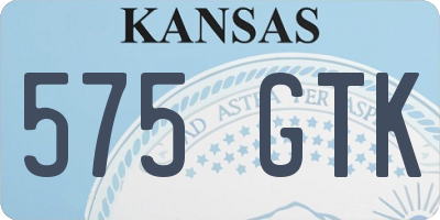 KS license plate 575GTK