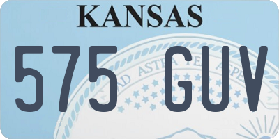 KS license plate 575GUV
