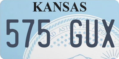 KS license plate 575GUX