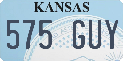KS license plate 575GUY