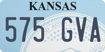 KS license plate 575GVA