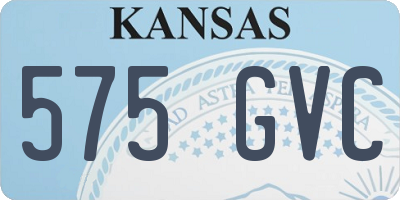 KS license plate 575GVC
