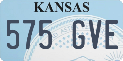 KS license plate 575GVE