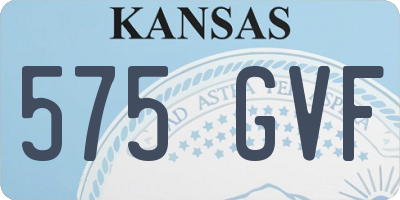 KS license plate 575GVF