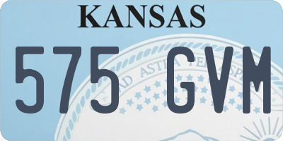 KS license plate 575GVM