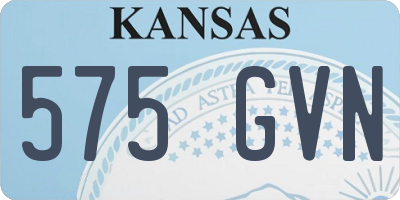 KS license plate 575GVN