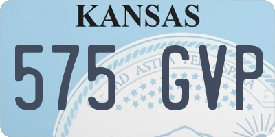 KS license plate 575GVP