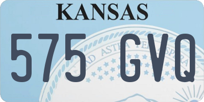 KS license plate 575GVQ
